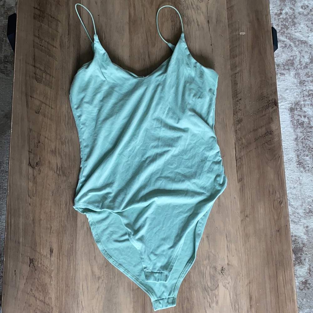 Bungee strap bodysuit teal
